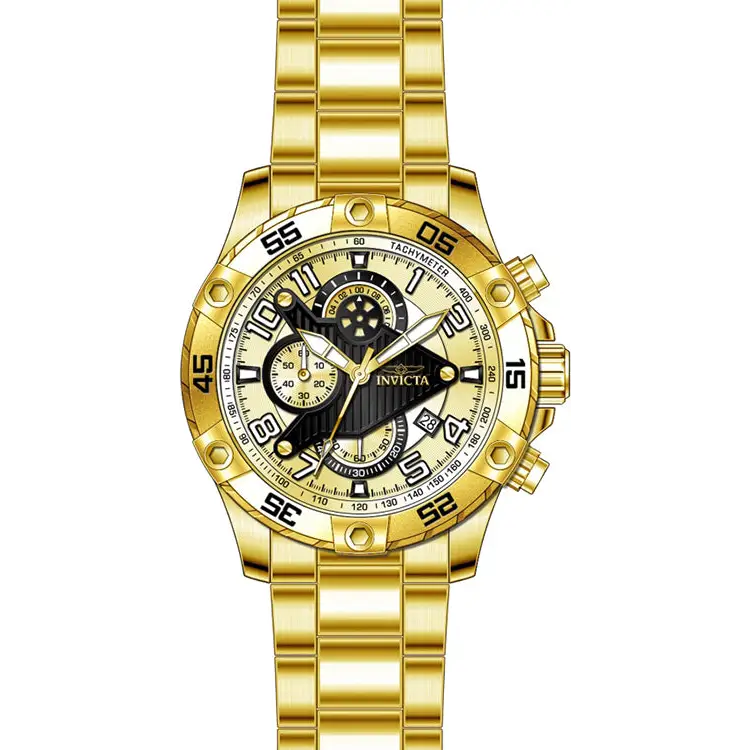 Invicta Men’s S1 Rally Chrono 100m Gold Plated S. Steel Gold