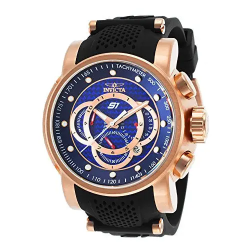 Invicta Men’s S1 Rally Chrono Blue Dial Rose Gold Black