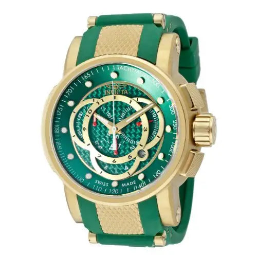 Invicta Men’s S1 Rally Chronograph Gold Tone and Green
