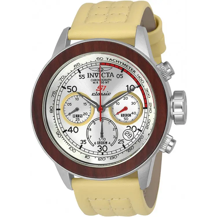 Invicta Men’s S1 Rally Multifunction Silver Dial Beige