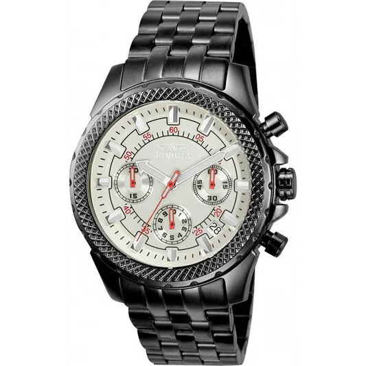 Invicta Men’s Signature 44mm Chronograph Black Case Silver