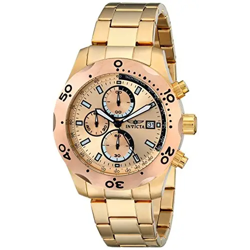 Invicta Men’s Specialty Chrono Quartz Gold Plated Stainless