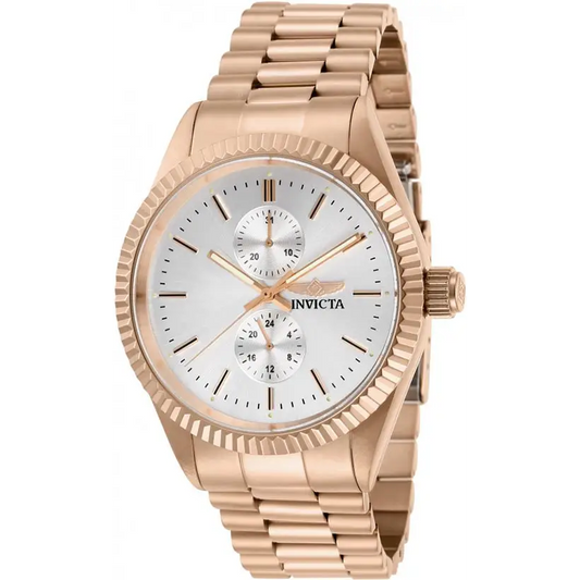 Invicta Men’s Specialty Silver Dial Rose Gold Tone Stainless