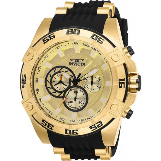 Invicta Men’s Speedway Chrono 100m Black/Gold Silicone S.