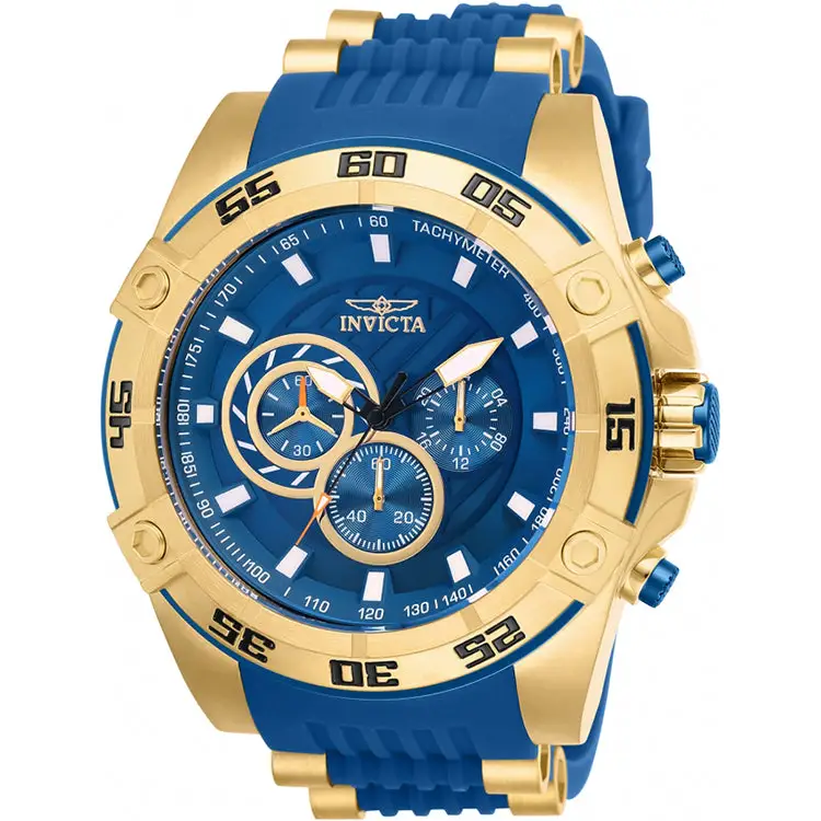 Invicta Men’s Speedway Chronograph 100m Blue/Gold Silicone
