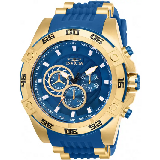 Invicta Men’s Speedway Chronograph 100m Blue/Gold Silicone