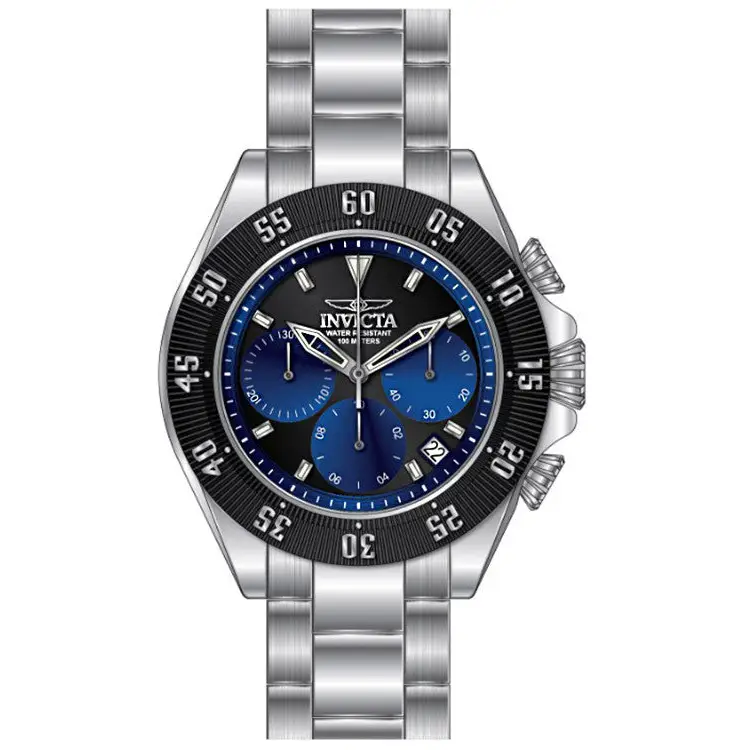 Invicta Men’s Speedway Quartz Chronograph Black Blue Dial