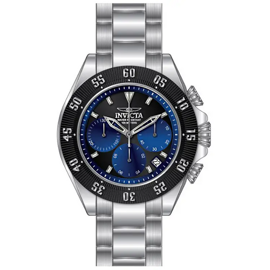 Invicta Men’s Speedway Quartz Chronograph Black Blue Dial