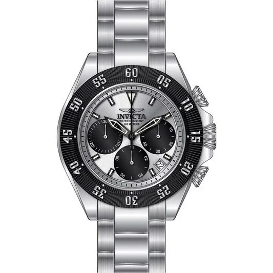 Invicta Men’s Speedway Quartz Chronograph Black Silver Dial
