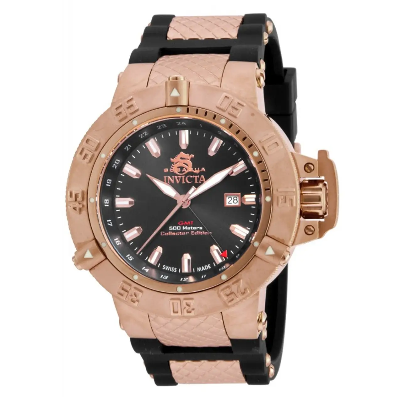 Invicta Men’s Subaqua 500m GMT Rose Gold Plated Stainless