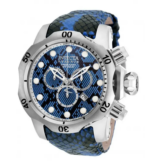 Invicta Men’s Venom Chronograph 1000m Blue Reptile Print