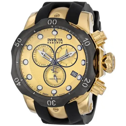 Invicta Men’s Venom Chronograph 1000m Gold Plated Black