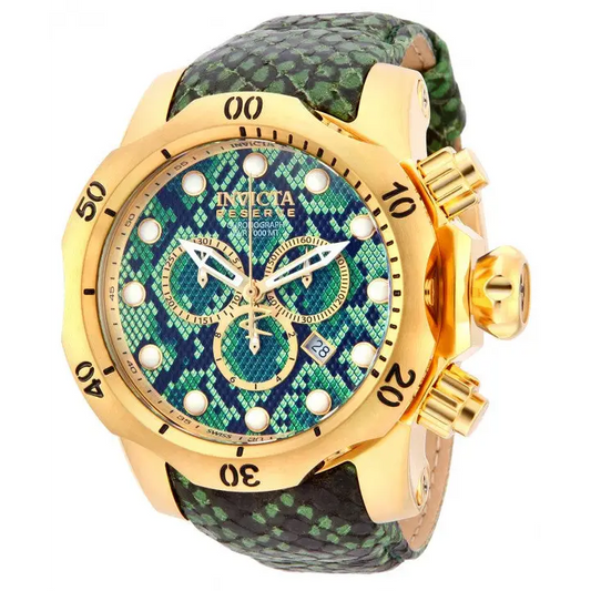 Invicta Men’s Venom Chronograph Green Snake Pattern Leather
