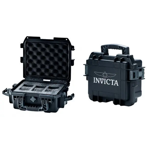 Invicta Three-Slot Black Durable Plastic Watch Case DC3BLK -