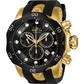 Invicta Venom Chrono 1000m Gold Tone S. Steel Black Silicone