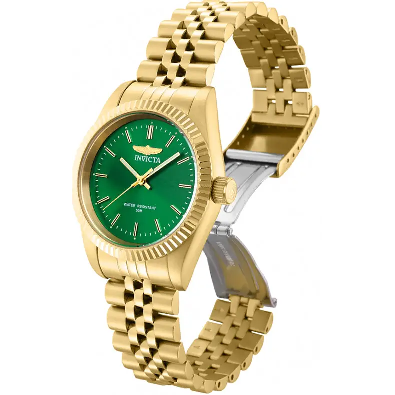 Invicta Women Specialty Quartz Green Dial Gold Tone