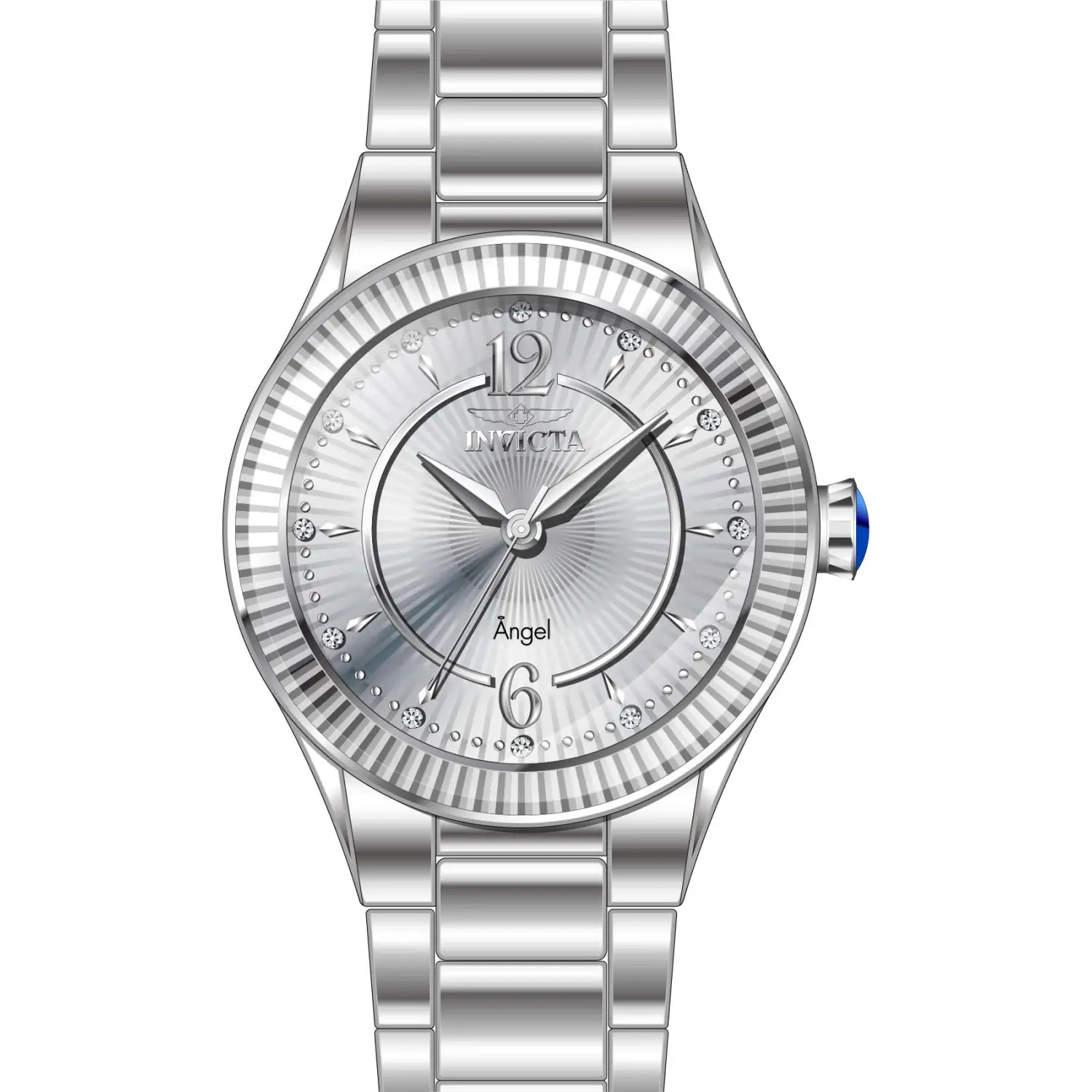 Invicta Women’s 28328 Angel Quartz 3 Hand Silver Dial Watch