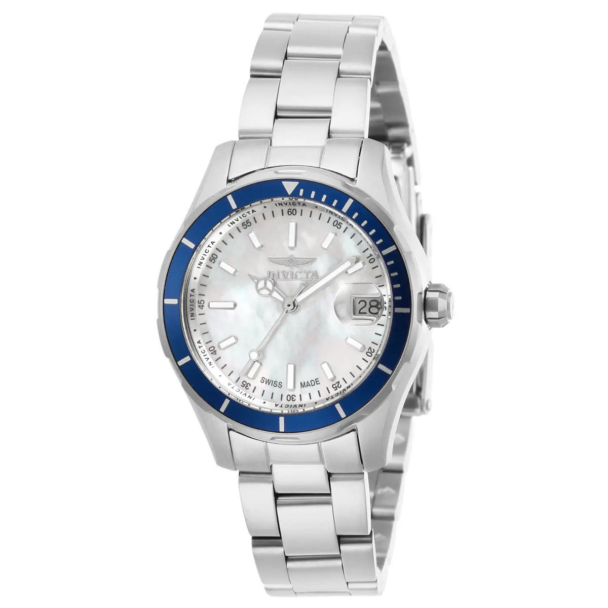 Invicta Women’s 28644 Pro Diver Quartz 3 Hand White Dial