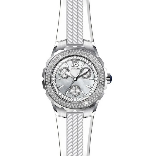 Invicta Women’s 29084 Angel Quartz 3 Hand White Dial Watch -