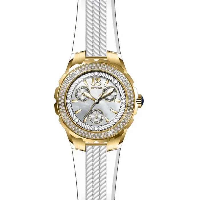 Invicta Women’s 29086 Angel Quartz 3 Hand White Dial Watch -