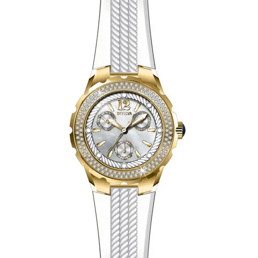 Invicta Women’s 29086 Angel Quartz 3 Hand White Dial Watch -