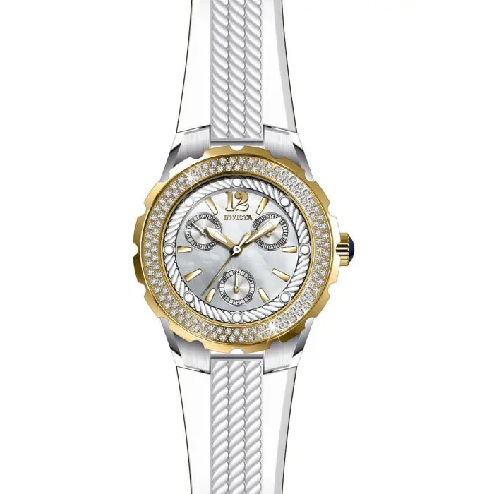 Invicta Women’s 29089 Angel Quartz 3 Hand White Dial Watch -