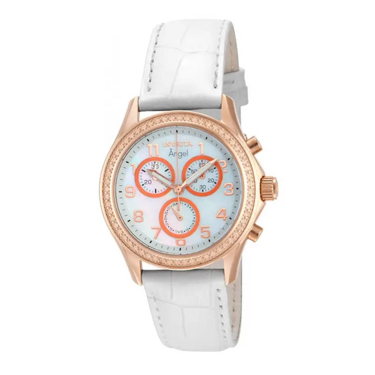 Invicta Women’s Angel Chronograph Rose Gold Case White