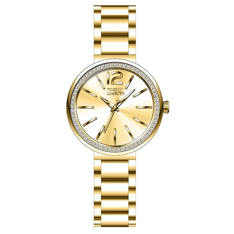 Invicta Women’s Angel Quartz 100m Crystals Gold Tone