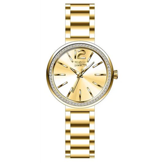 Invicta Women’s Angel Quartz 100m Crystals Gold Tone