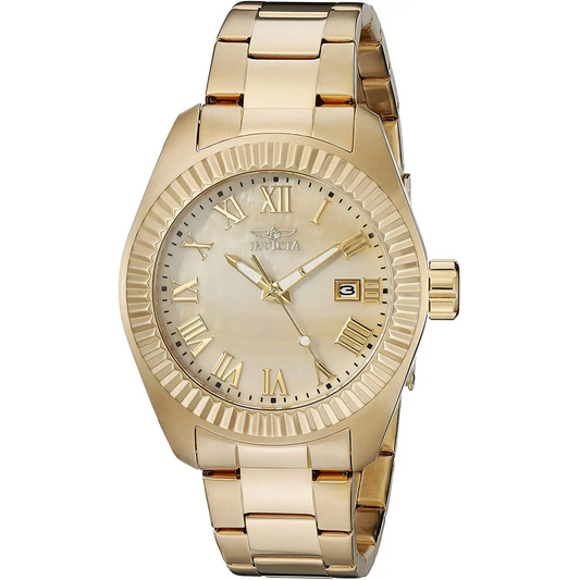 Invicta Women’s Angel Quartz 100m MOP Gold Tone Stainless