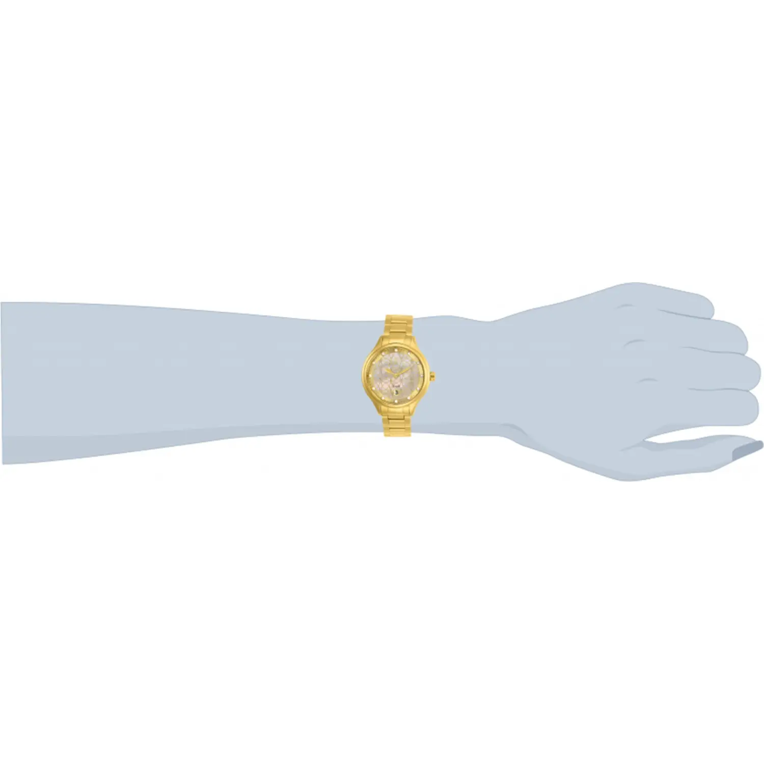 Invicta Women’s Angel Quartz 100m MOP Gold Tone Stainless