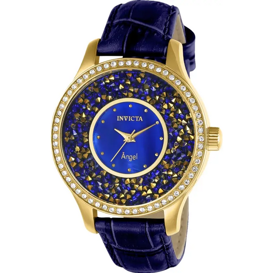 Invicta Women’s Angel Quartz 3 Hand Blue Dial Watch 24590 -