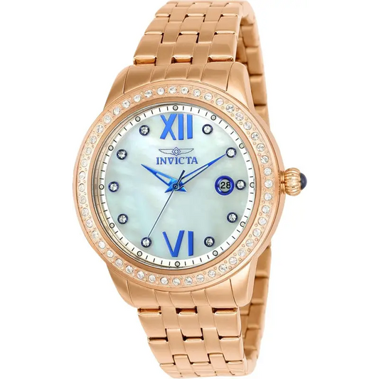 Invicta Women’s Angel Quartz 3 Hand White Dial Watch 23663 -