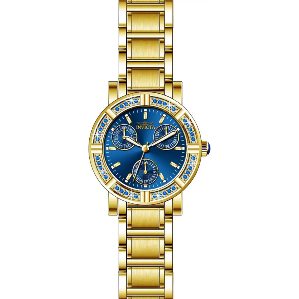 Invicta Women’s Angel Quartz Blue Dial Gold Tone Stainless