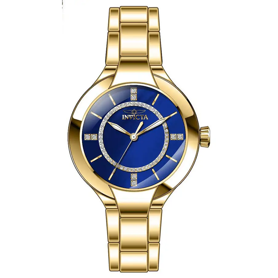 Invicta Women’s Angel Quartz Blue Dial Gold Tone Stainless