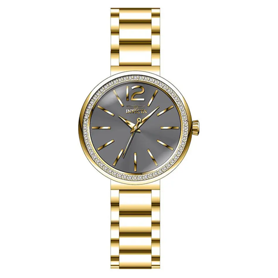 Invicta Women’s Angel Quartz Charcoal Dial Gold Tone