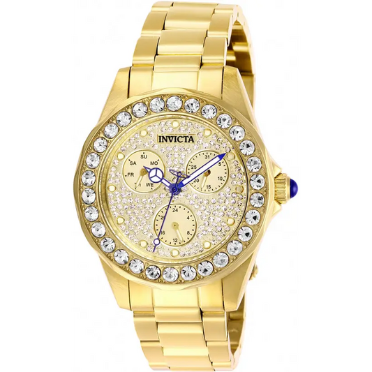 Invicta Women’s Angel Quartz Chrono 100m Gold Tone Stainless