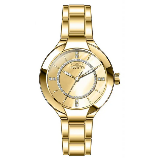 Invicta Women’s Angel Quartz Crystals 100m Gold Tone