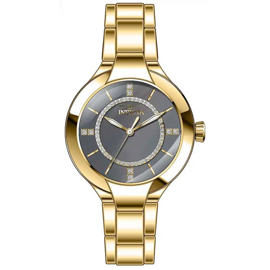 Invicta Women’s Angel Quartz Grey Dial Gold Tone Stainless