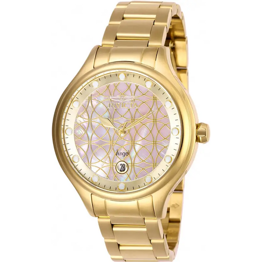Invicta Women’s Angel Quartz MOP 100m Gold Tone Stainless