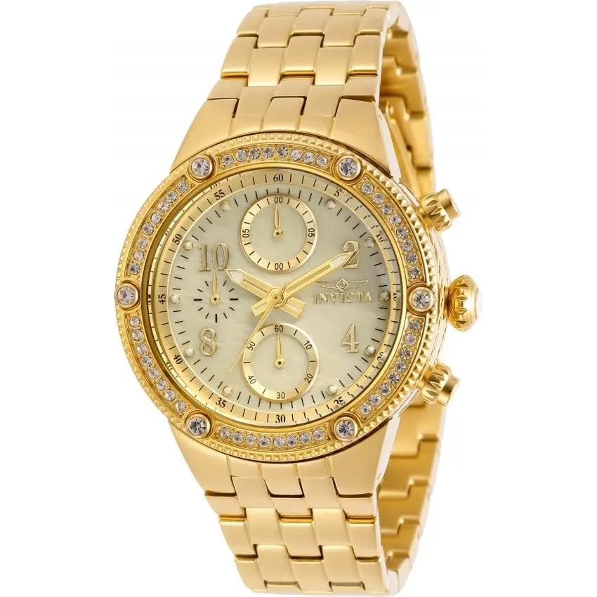 Invicta Women’s Angel Quartz Stainless Steel Gold Plated