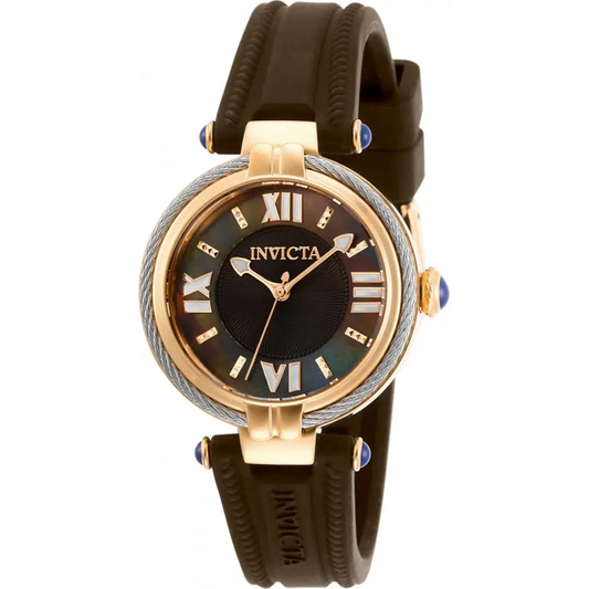 Invicta Women’s Bolt Quartz Black MOP Stainless Steel/Brown