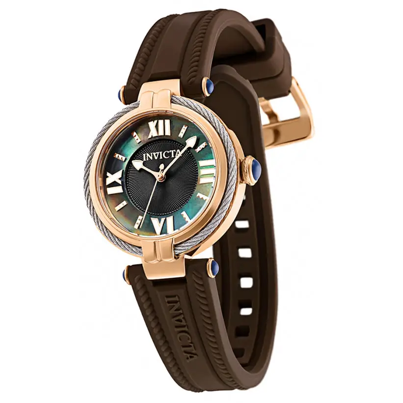 Invicta Women’s Bolt Quartz Black MOP Stainless Steel/Brown