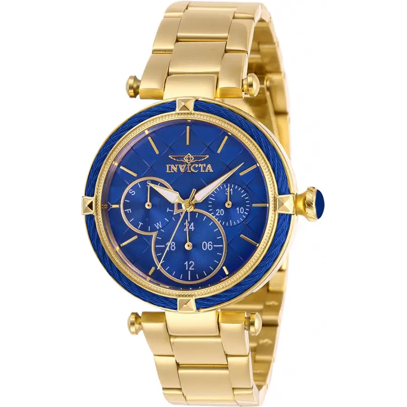 Invicta Women’s Bolt Quartz Blue Dial 100m Gold Tone