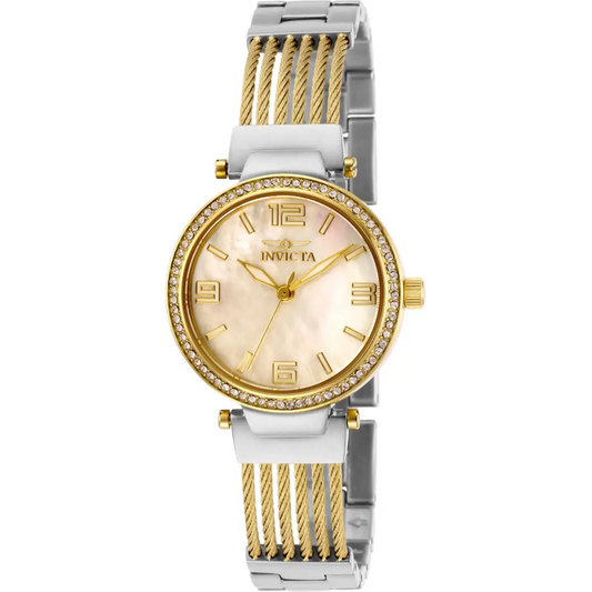 Invicta Women’s Bolt Quartz Crystals MOP Two Tone Stainless