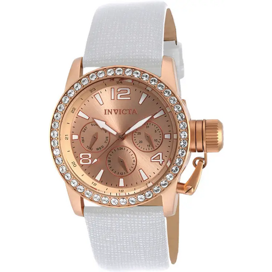 Invicta watch with luminous hands and Arabic/stick hour markers