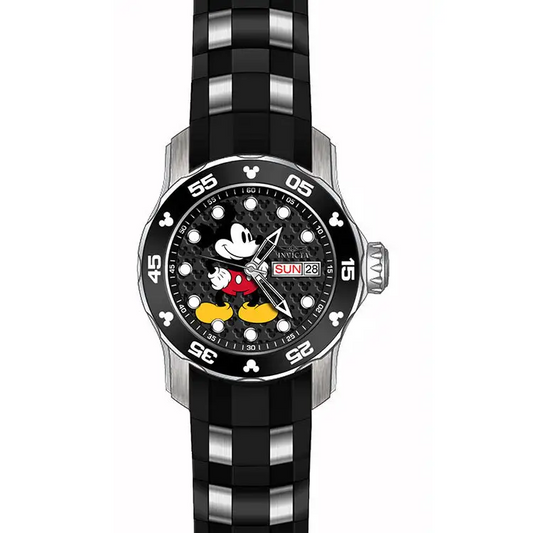 Invicta Women’s Disney Quartz 3 Hand Silicone Strap Black