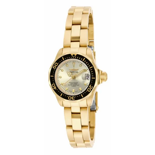 Invicta Women’s Pro Diver 200m Quartz Gold Plated Stainless