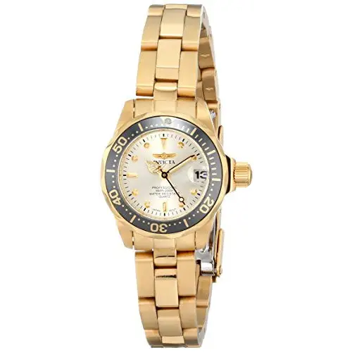 Invicta Women’s Pro Diver 200m Quartz Gold Tone Stainless