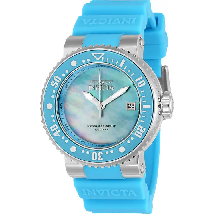 Invicta Women’s Pro Diver 300m Mother of Pearl S.Steel Blue